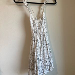 Babydoll white polka dot everyday dress!